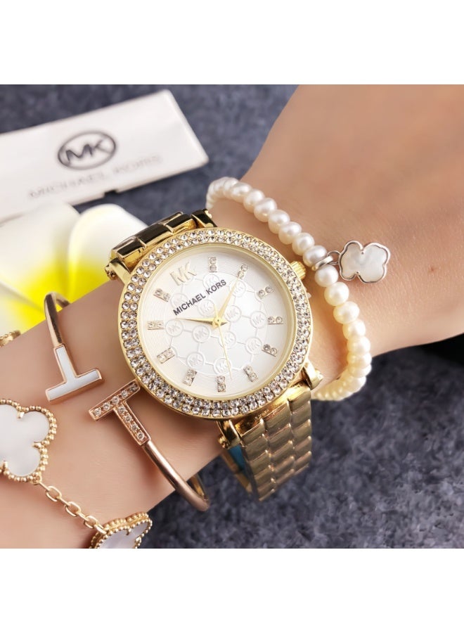 ام كي طقم هدايا ساعة نسائية من إم كيه - Image 1